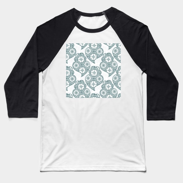 Traditionall portuguese Viana's heart and azulejo tiles Baseball T-Shirt by AnaMOMarques